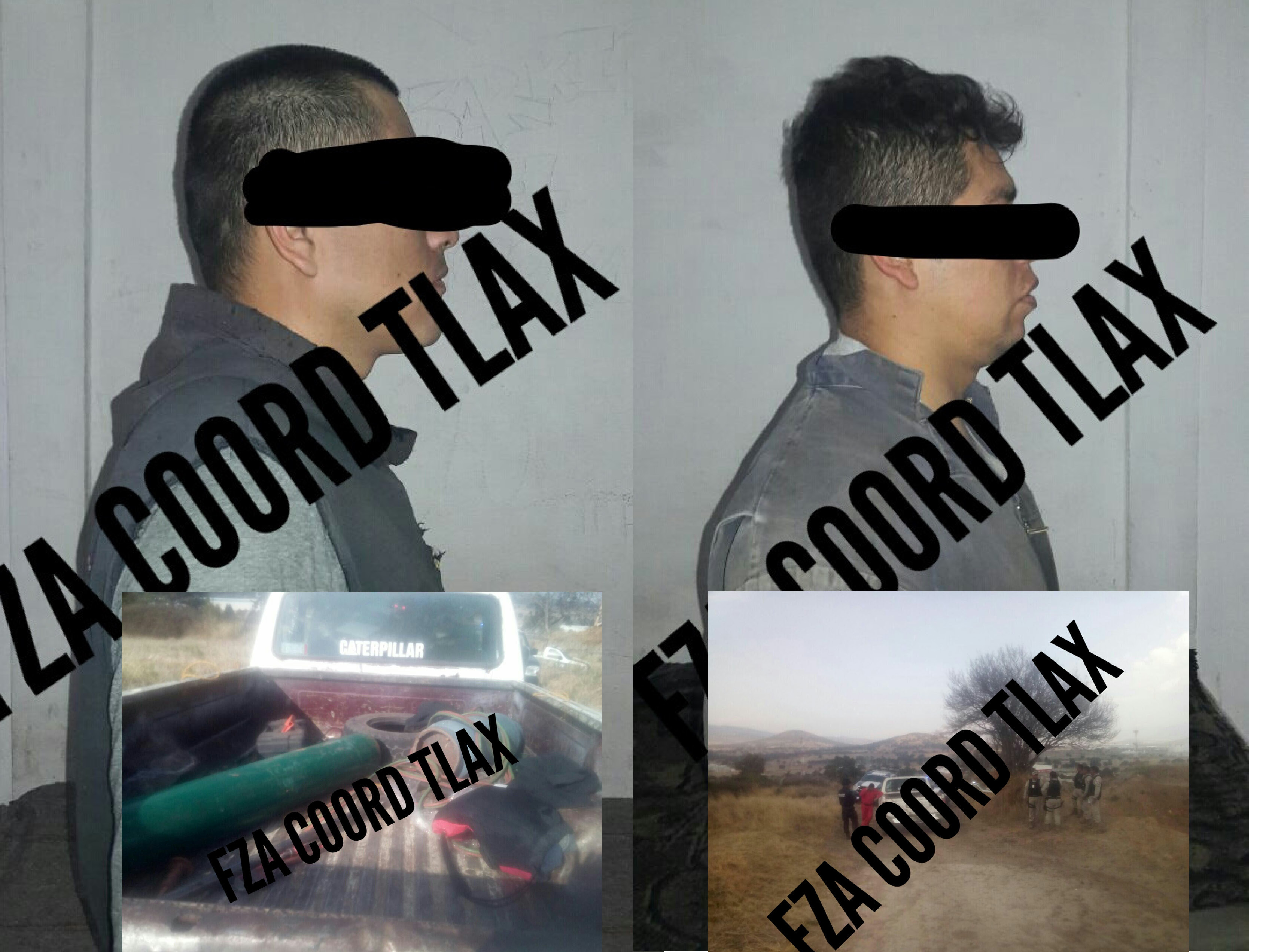 Detienen en Tetla a sujetos que desvalijaban retroexcavadora