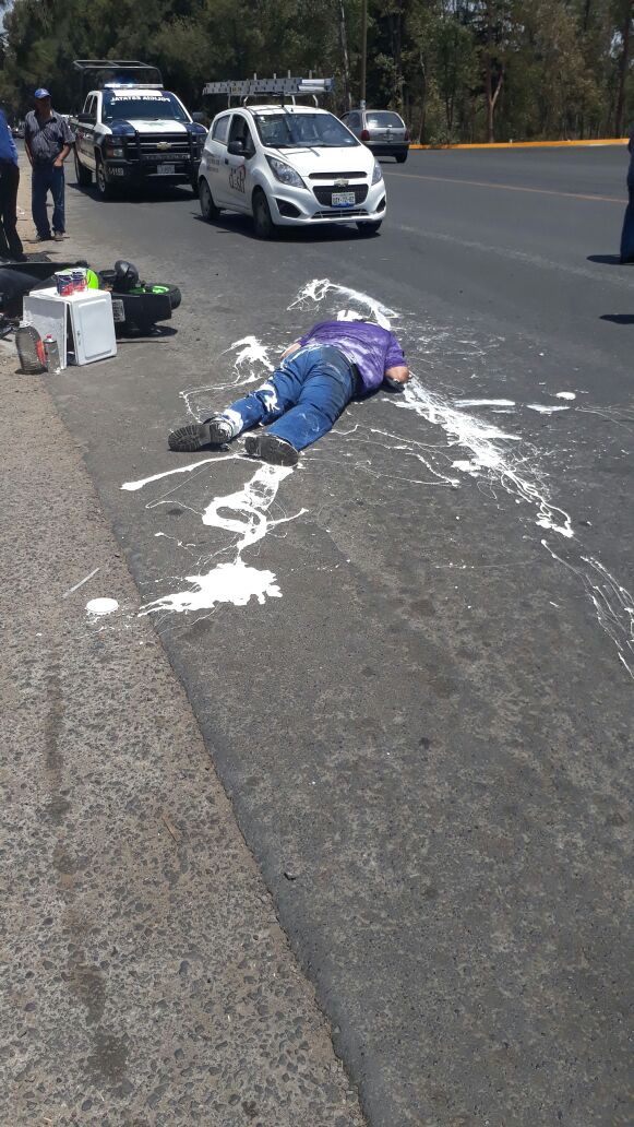 Arrollan a motociclista cerca del Periférico de Tlaxcala