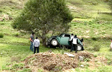 Vuelca conductor en la Apizaco-Atexcatzingo