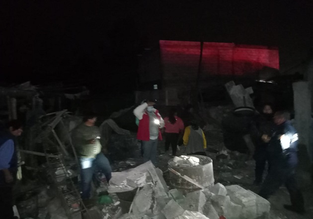 Atendieron cuerpos de emergencia explosión en un domicilio en Chiautempan