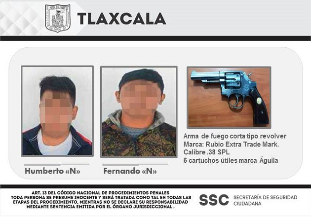 La SSC detiene en Tepetitla de Lardizábal a dos sujetos con arma de fuego