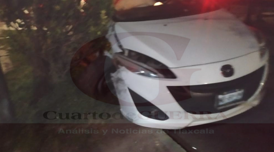 Daños materiales deja choque múltiple en Apizaco