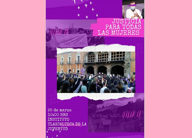 Convocan feministas a marcha pacífica en el Instituto Tlaxcalteca de la Juventud