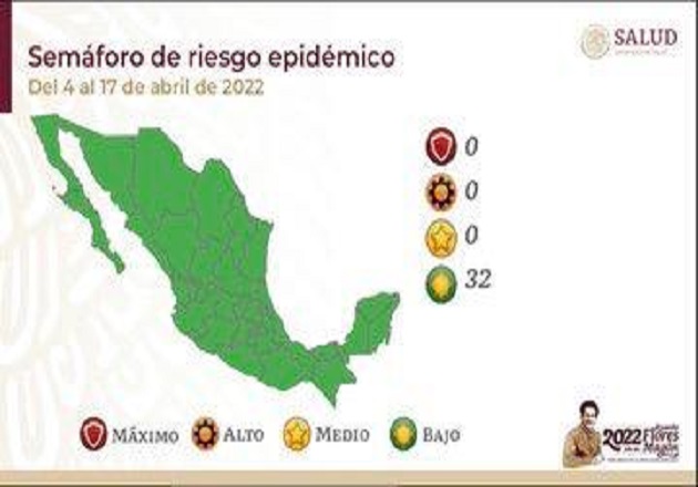 Tlaxcala seguirá en semáforo epidemiológico color verde del 4 al 17 de abril