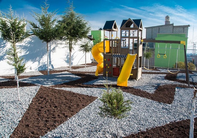 Entrega alcalde de Huamantla, Salvador Santos, rehabilitación de parque en Yancuitlalpan