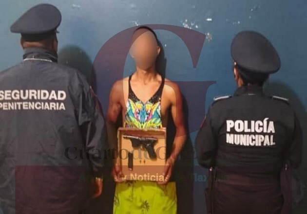 Aseguran en Xiloxoxtla a una persona por portación ilegal de arma de fuego