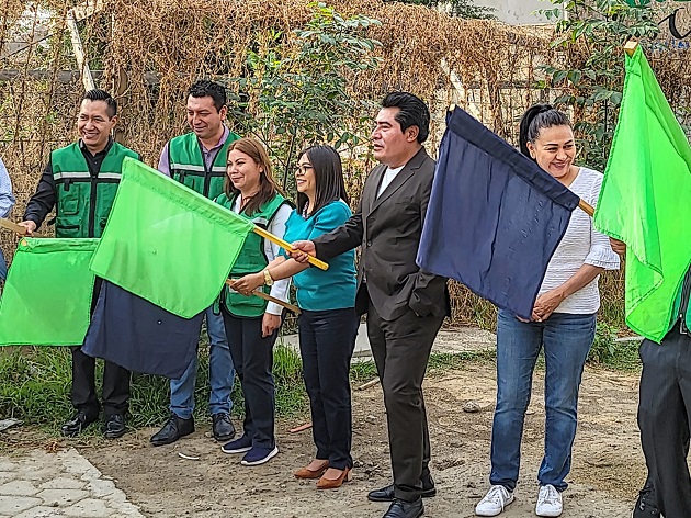Ponen en marcha dos obras más de pavimentación y drenaje en Zacatelco