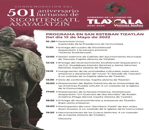 Tlaxcala Capital conmemorará con actividades culturales aniversario luctuoso de Xicohténcatl Axayacatzin