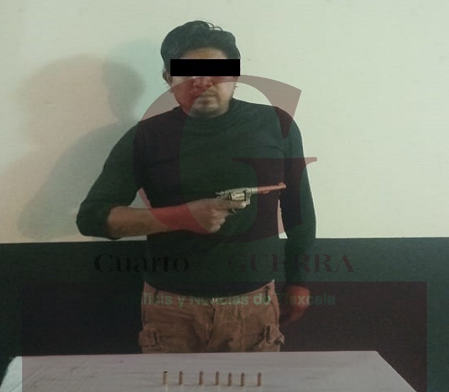Aseguran en Zacatelco a un hombre por portación de arma de fuego