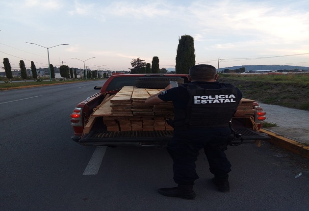 La SSC asegura materia prima forestal en Huamantla