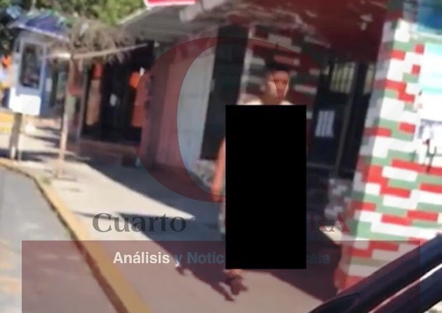 Asegura policía municipal a deambulante nudista, en Ocotlán, Tlaxcala