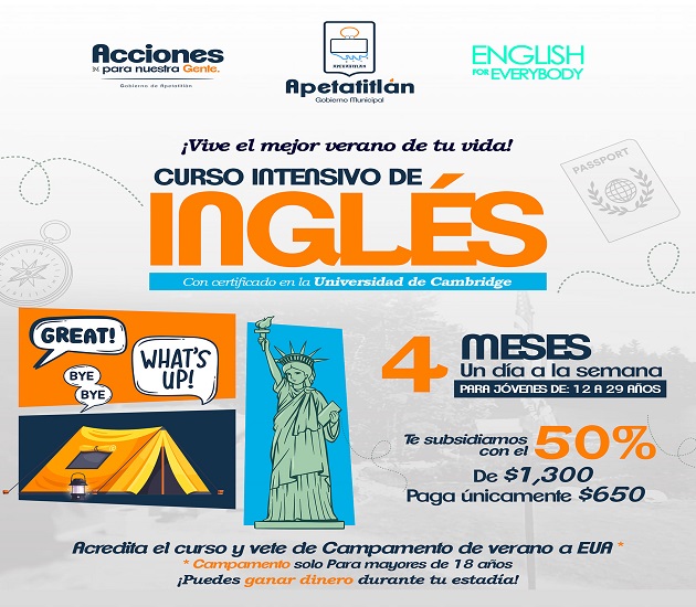 Imparten Curso Intensivo de Inglés en Apetatitlán