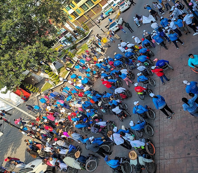 Alcalde de Zacatelco, Hildeberto Pérez, da banderazo de salida a rodada inclusiva