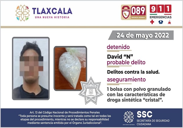 La SSC detiene a una persona por la posesión ilegal de narcóticos en Teolocholco