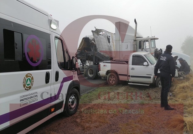 Deja dos personas lesionadas, choque en el tramo Tequexquitla-Cuapiaxtla