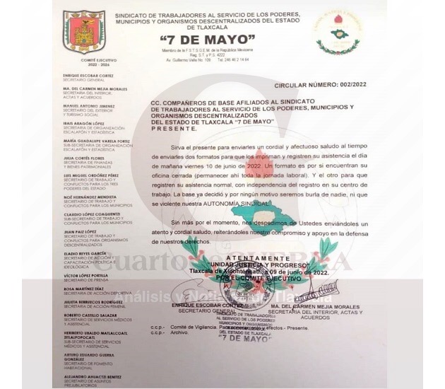 Quieren evitar mal uso de nombres de agremiados del ‘7 de Mayo’