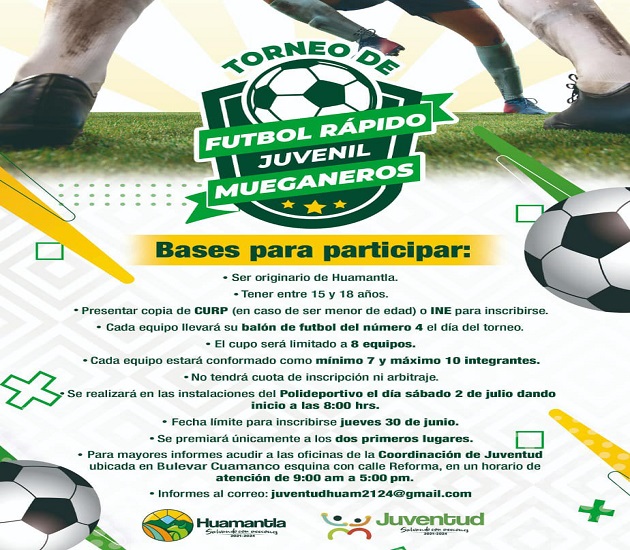 Impulsa Ayuntamiento de Huamantla Primer Torneo de Futbol Rápido ‘Mueganeros’