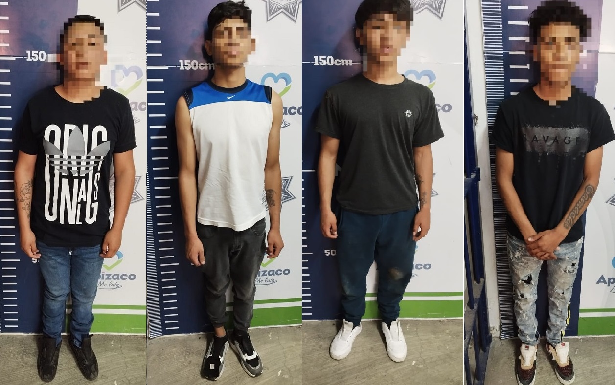 SSC y Policía Municipal de Apizaco detuvieron a presuntos responsables de robo