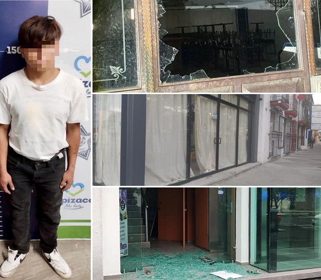 Detiene Policía de Apizaco a ‘rompevidrios’ y presunto asaltante de establecimientos