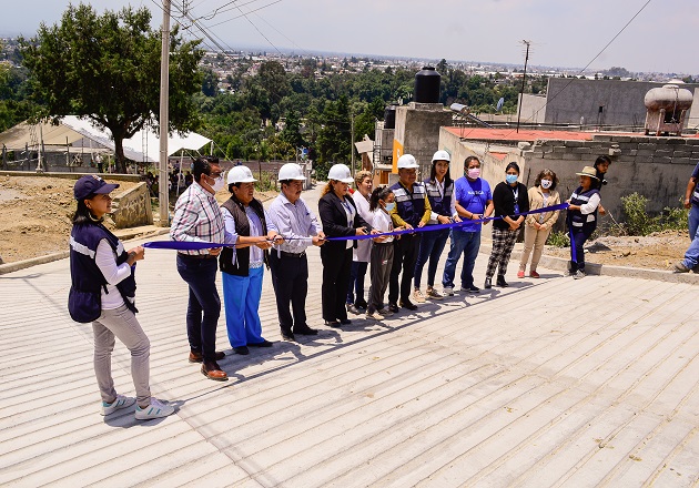 Con una inversión de 1.8 mdp, el gobierno de Apetatitlán rehabilitó calzada de Los Pinos