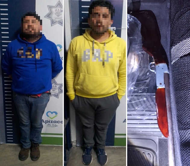 Aprehende policía de Apizaco a 2 sujetos por detonar arma de fuego en vía pública
