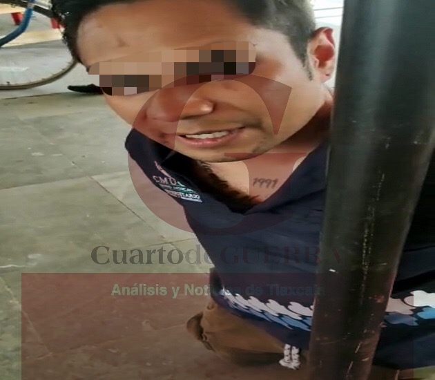 Detienen in fraganti a presunto ladrón en Xicohtzinco
