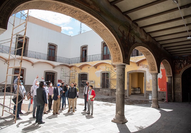Coordina SC trabajo interinstitucional en la restauración de los murales de Palacio de Gobierno