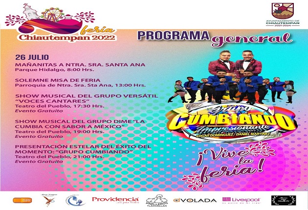 Hoy, totalmente gratis el Grupo Cumbiando en la Feria Chiautempan 2022