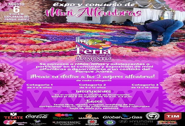 Convoca gobierno municipal de Huamantla a participar en el concurso de mini alfombras