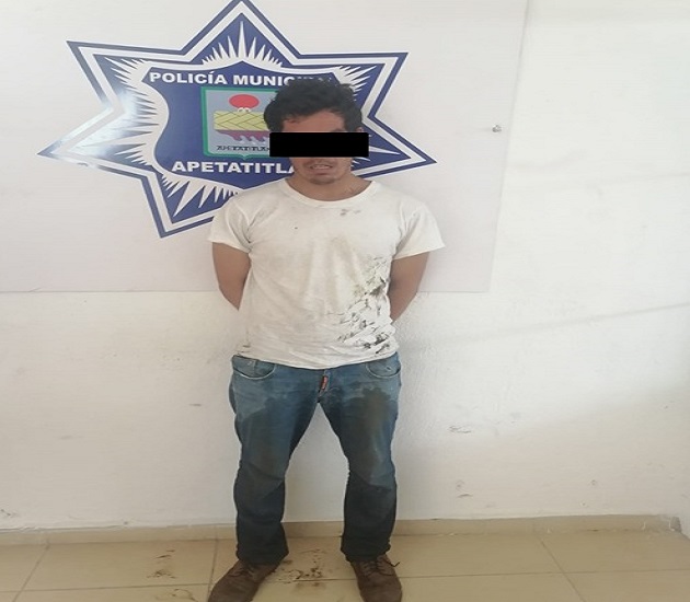 Asegura Policía de Apetatitlán a presunto responsable de robo