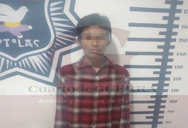 En Totolac, detienen elementos policiacos a presunto ladrón