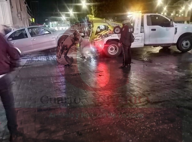 Deja choque tres lesionados, entre ellos dos policías de San Pablo del Monte
