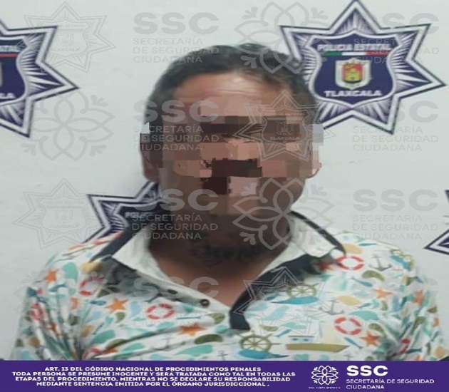 Detienen en Tzompantepec a un masculino por portación ilegal de droga