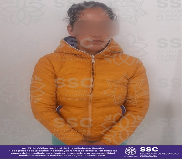 Aseguran en Totolac a una mujer como presunta responsable de robo