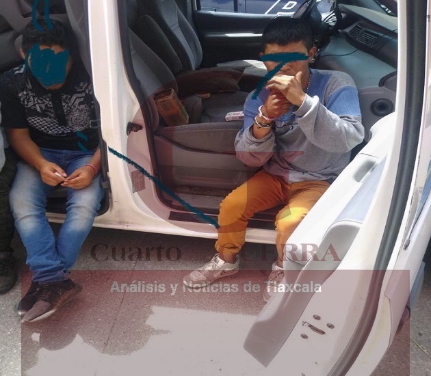 Tras persecución, aseguran en Hueyotlipan a cinco por robo