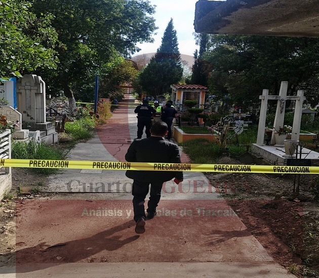 Muere un hombre en el panteón de Contla; no se descarta hecho doloso