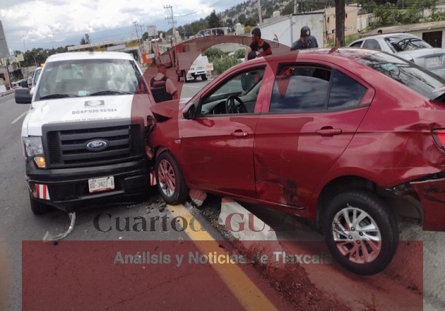 Un lesionado deja choque frontal en la Tlaxcala-Apizaco