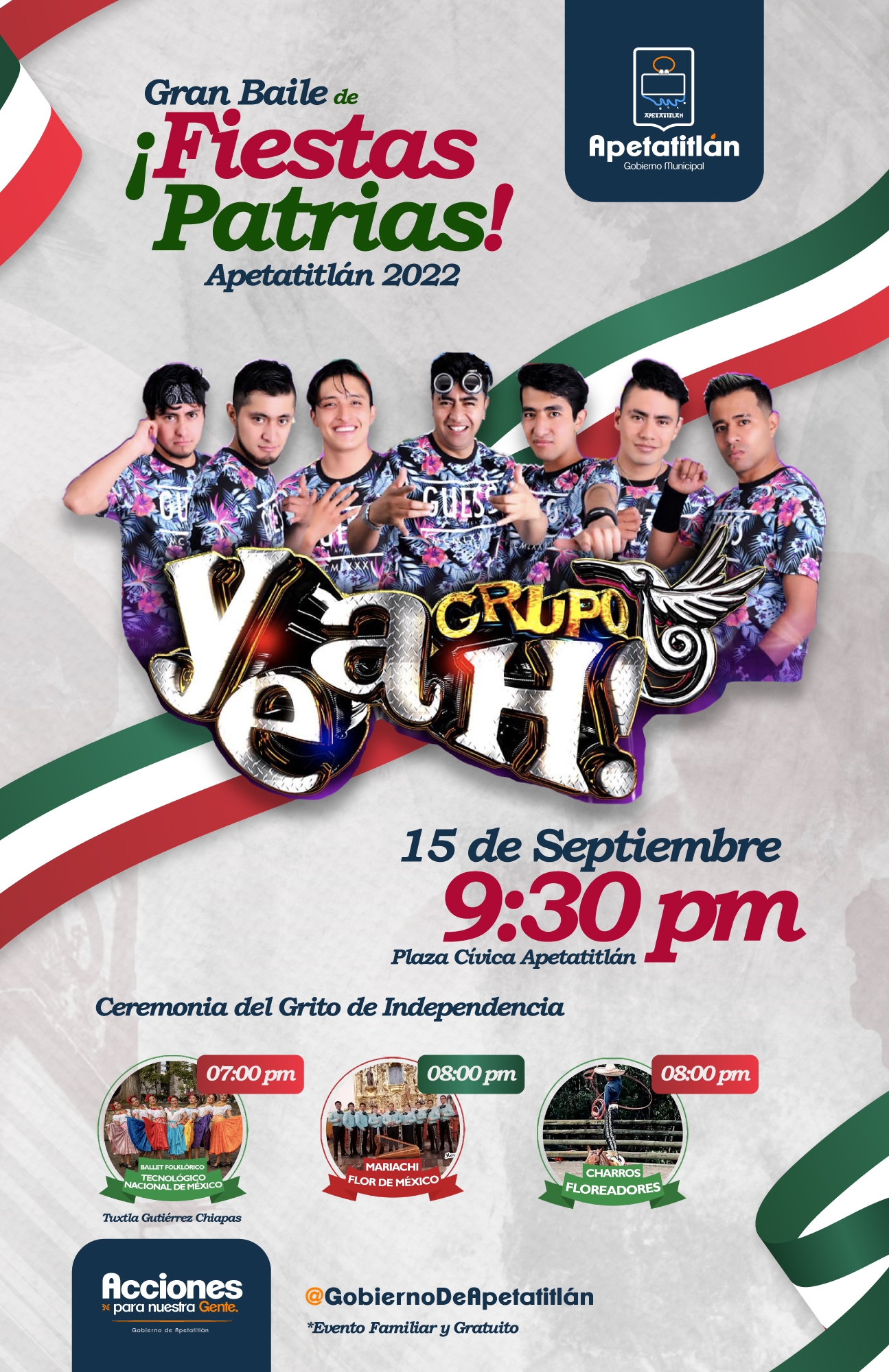 Conmemorará Apetatitlán el Grito de Independencia con evento cívico y fiesta mexicana