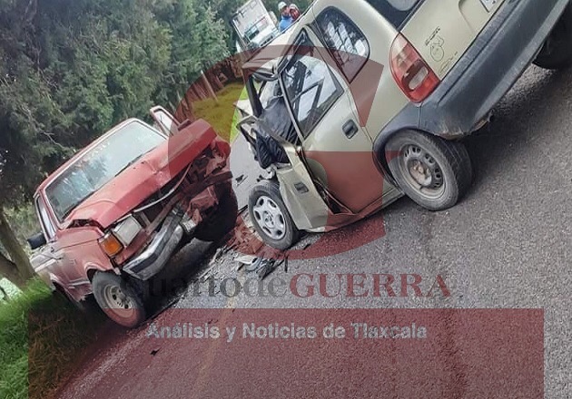Encontronazo deja dos personas lesionadas, en Cuapiaxtla