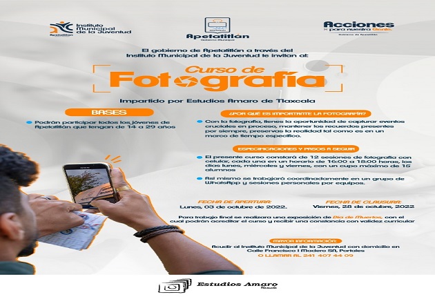 Ofrece Ayuntamiento de Apetatitlán curso básico de fotografía