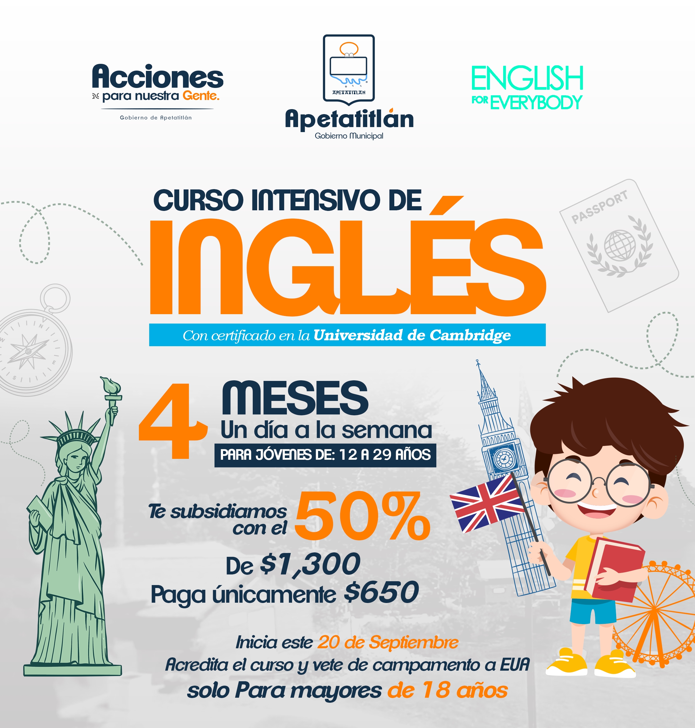 Convoca el gobierno de Apetatitlán a nuevo curso intensivo de inglés