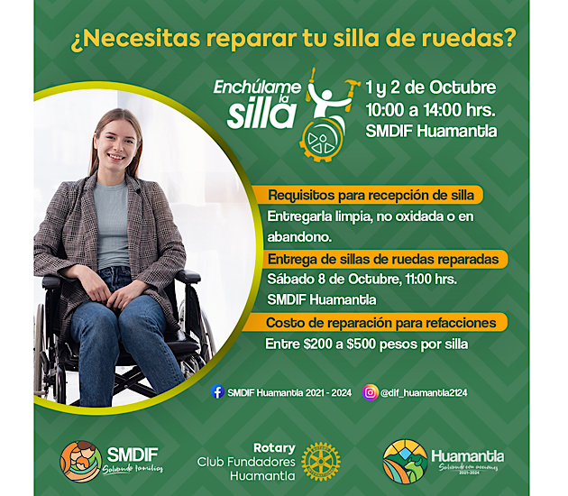 El SMDIF Huamantla y el Club Rotario realizarán la Jornada 'Enchúlame la silla'