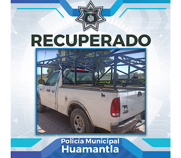 Recuperan Policías de Huamantla camioneta reportada como robada