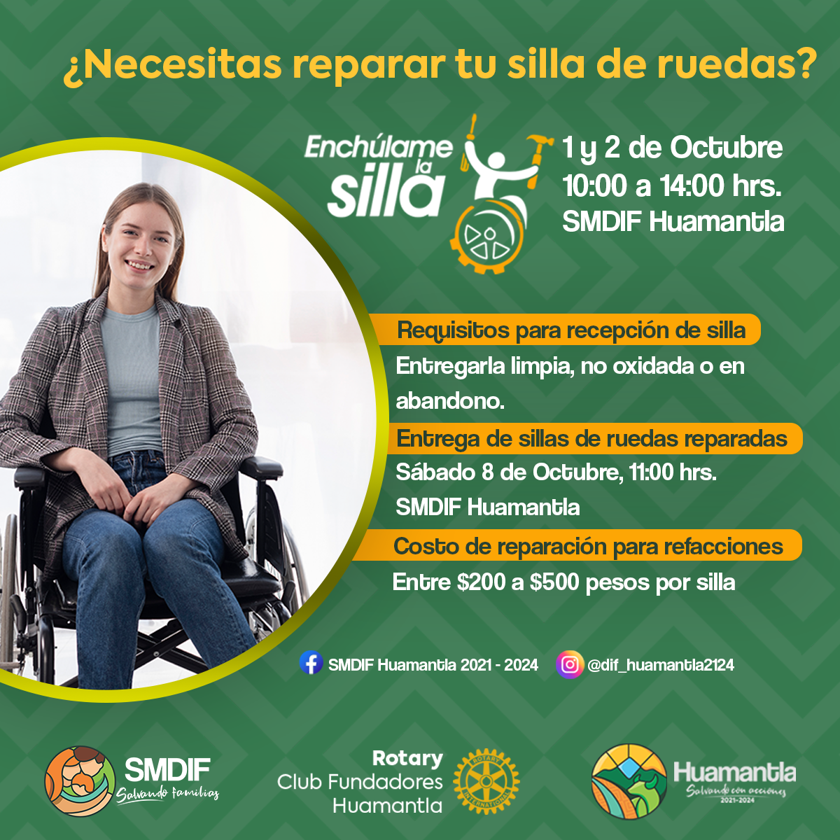 Inicia SMDIF Huamantla y el club rotario la campaña ‘Enchúlame la Silla’