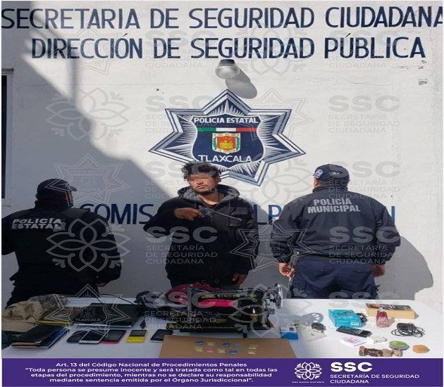 Asegura SSC sujeto por portación de arma de fuego y enervantes en Sanctórum
