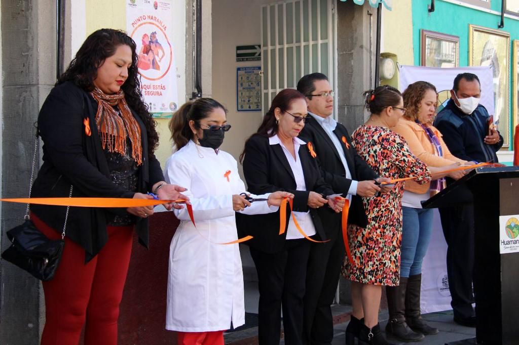 Inauguran autoridades 'Puntos Naranja' en el centro de la ciudad de Huamantla