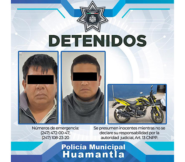 Policía de Huamantla captura a asaltantes en plena fuga