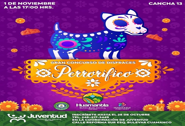 Convoca gobierno de Huamantla al concurso de disfraces de mascotas 'Perrorífico'