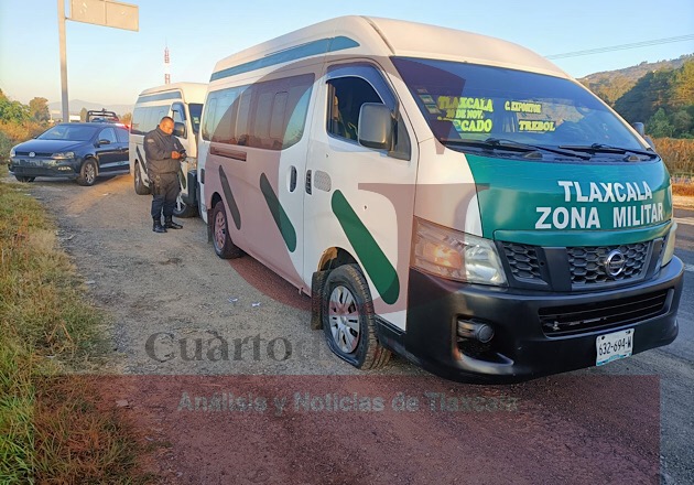 Balean a conductor de colectiva, en Panotla