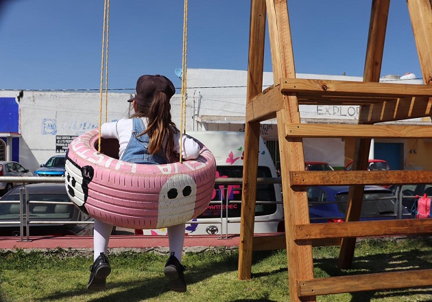 Habilitó Tzompantepec área de juegos infantiles